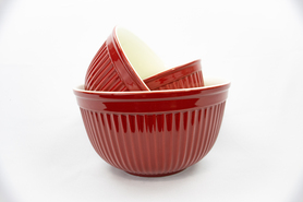 3-Piece Red Bowl Set