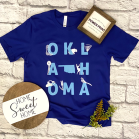 Oklahoma Symbols- Short Sleeve T-Shirt