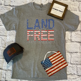 Land of the Free Because of the Brave - Short Sleeve T-Shirt